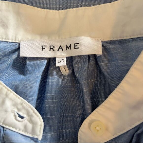 Frame Chambray Dolman Sleeve Blouse Top Large - Picture 12 of 15